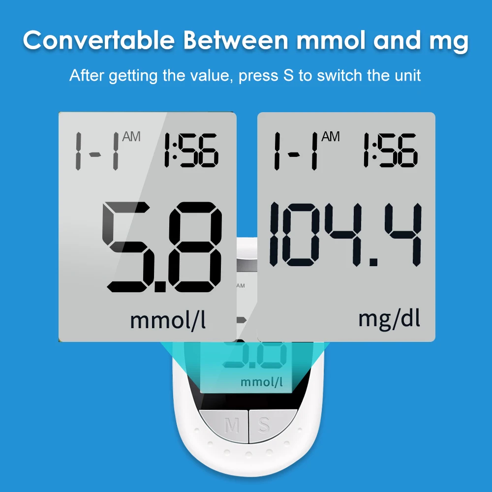 Blood Glucose Meter Kit Code Free Diabetes Test 50pcs Strips