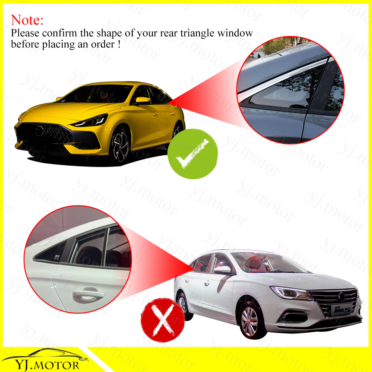 For 2021 - 2023 MG5 Rear Side Window Louver Cover Morris Garages MG 5 ...