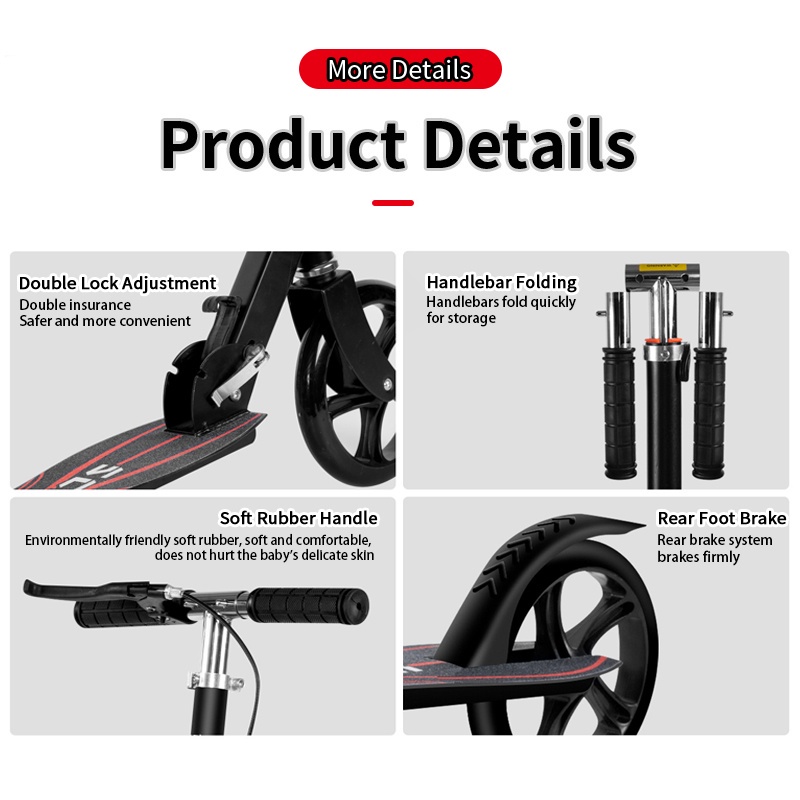 Skuter Handbrake Scooters kids Adult Teen Foldable Scooter Wheel Skuter ...