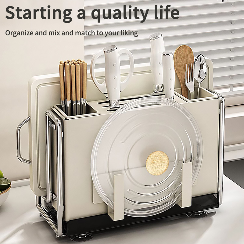 Kitchen Knife Rack Spoon Holder Cutting Board Holder Multi-functional ...