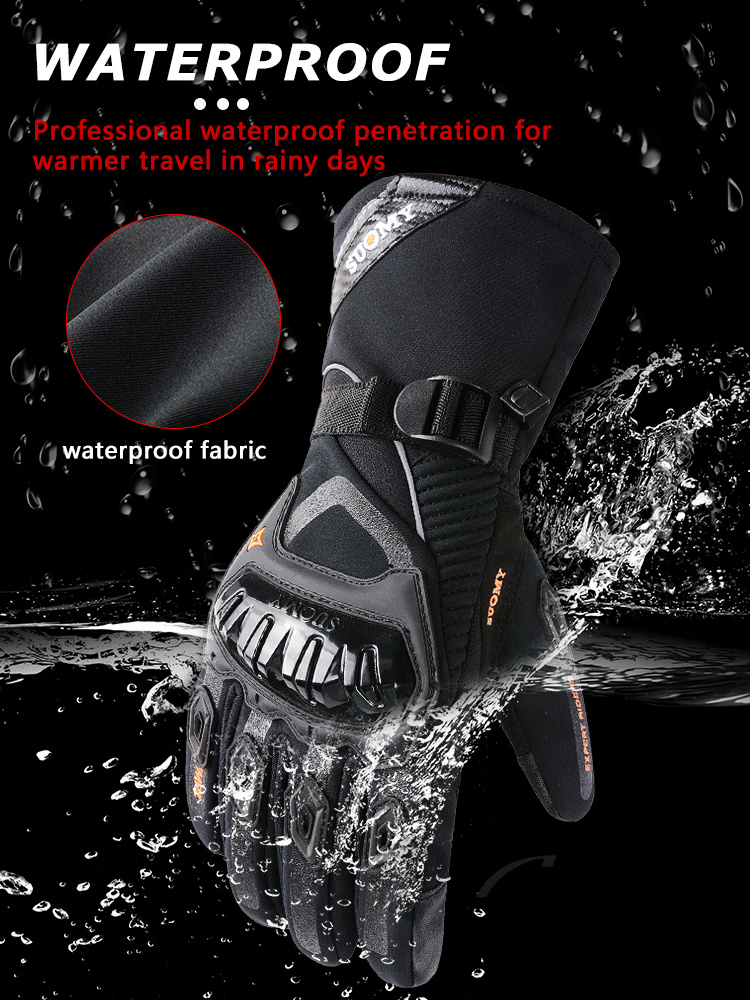 Retro Motorcycle Gloves Leather Winter Full Finger Motorcycle Gloves Waterproof Women Men Touch Screen Racing Motorcycle Glove