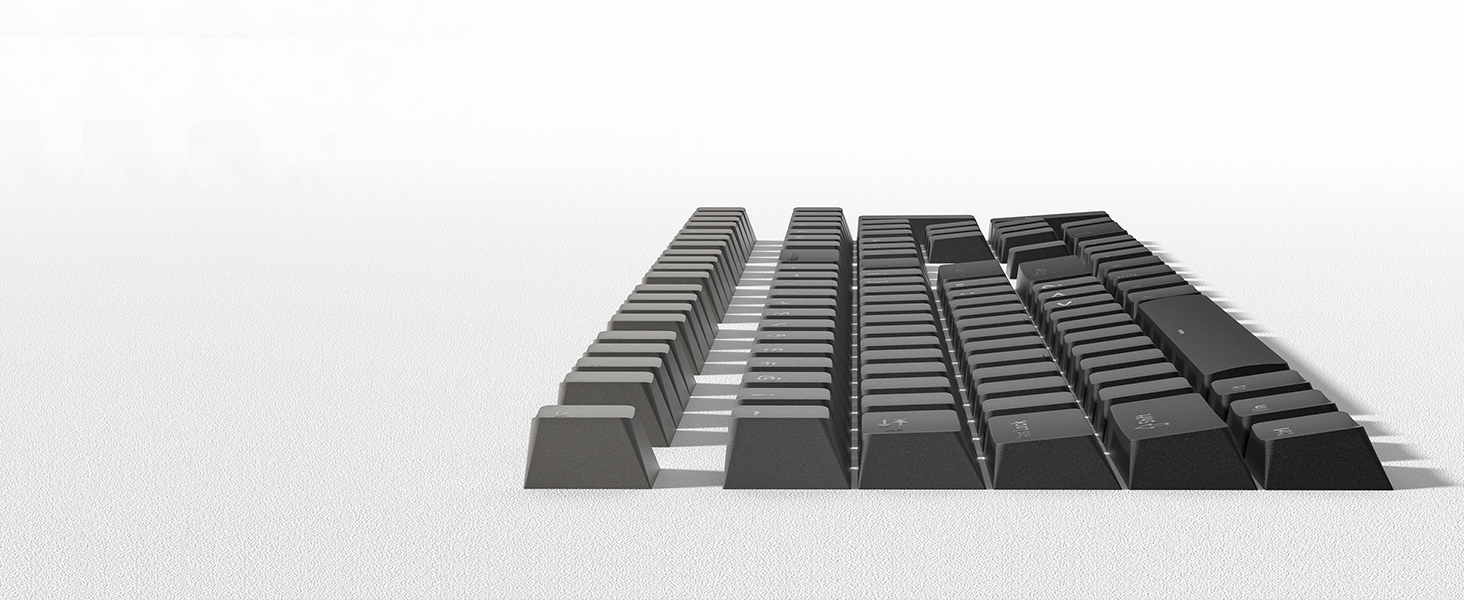 WOMIER 132 Keys Dark Shadow Keycaps Double Shot PBT Shine Through Key ...