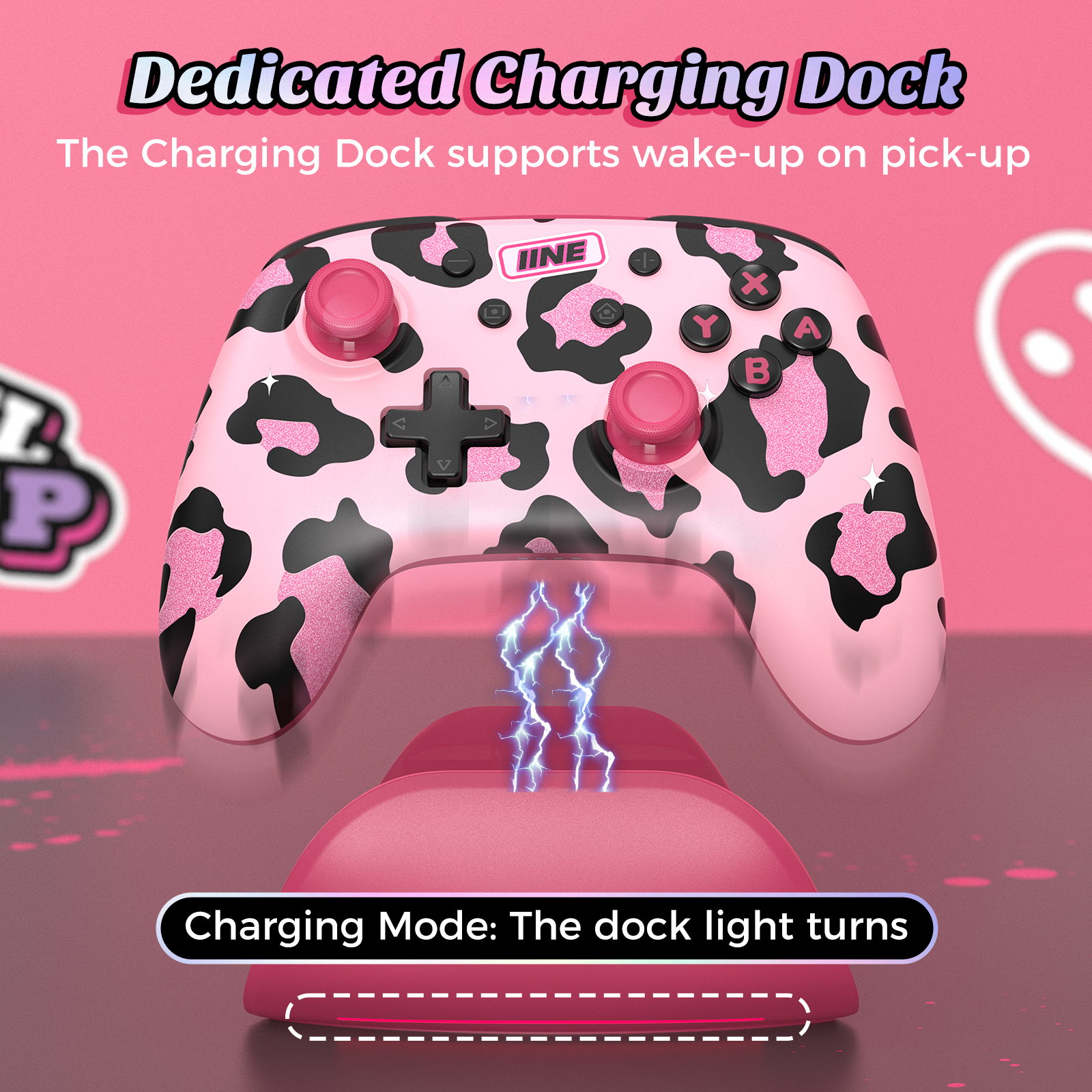 IINE Pink Wireless Controller with Charging Dock | Shopee Malaysia
