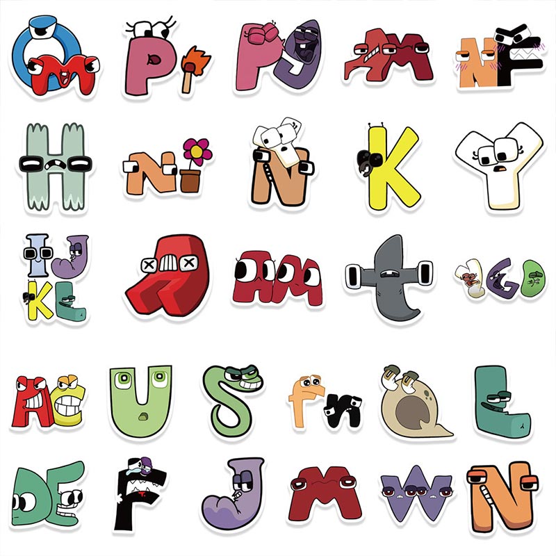 52Pcs Cartoon Game Alphabet Lore Stickers for Laptop Bike Car Fridge ...