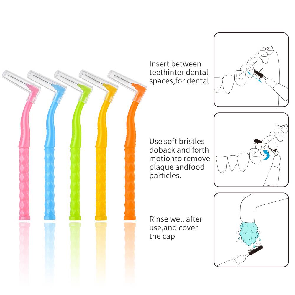 L-Shaped Interdental Brushes Braces Toothbrush Short Handle,5 Different ...