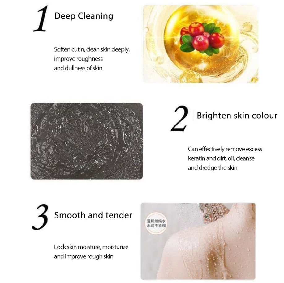 Lifusha Volcanic Mud Body Wash 250ml Whitening Shower Gel Deep Cleaning