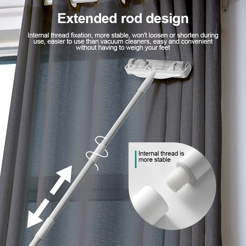 Stick+10 Roll 【24CM】Sticky Lint Roller Detachable Rod Floor Lint Roller ...