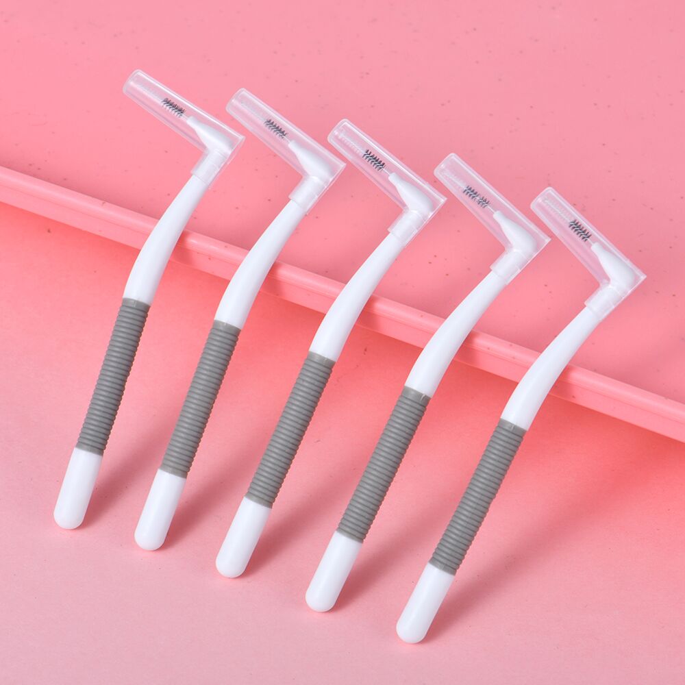L-Shaped Interdental Brushes Braces Toothbrush Long Handle,6 Different ...