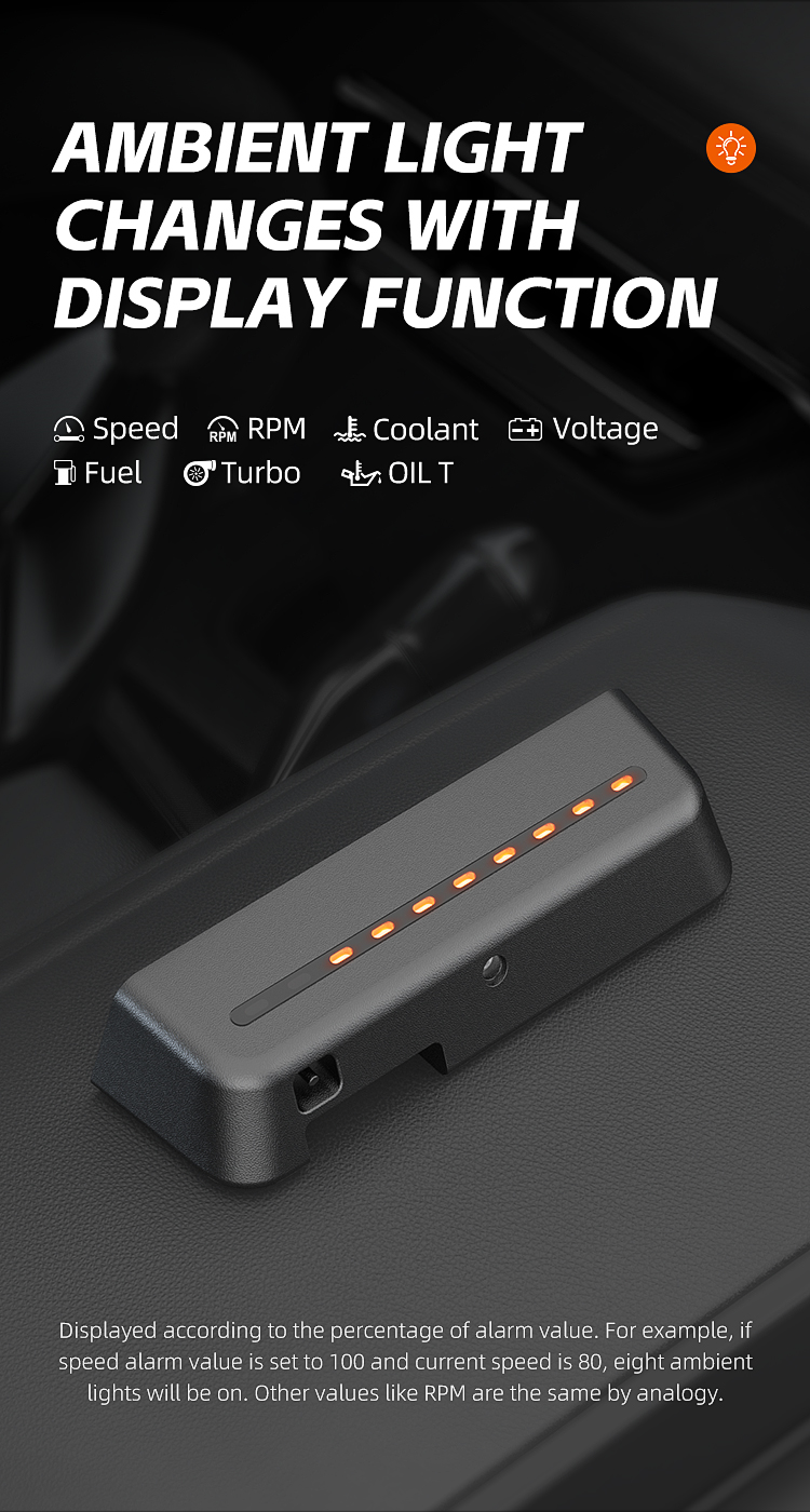 H500 Car HUD display OBD/vehicle speed/RPM/water temperature/voltage