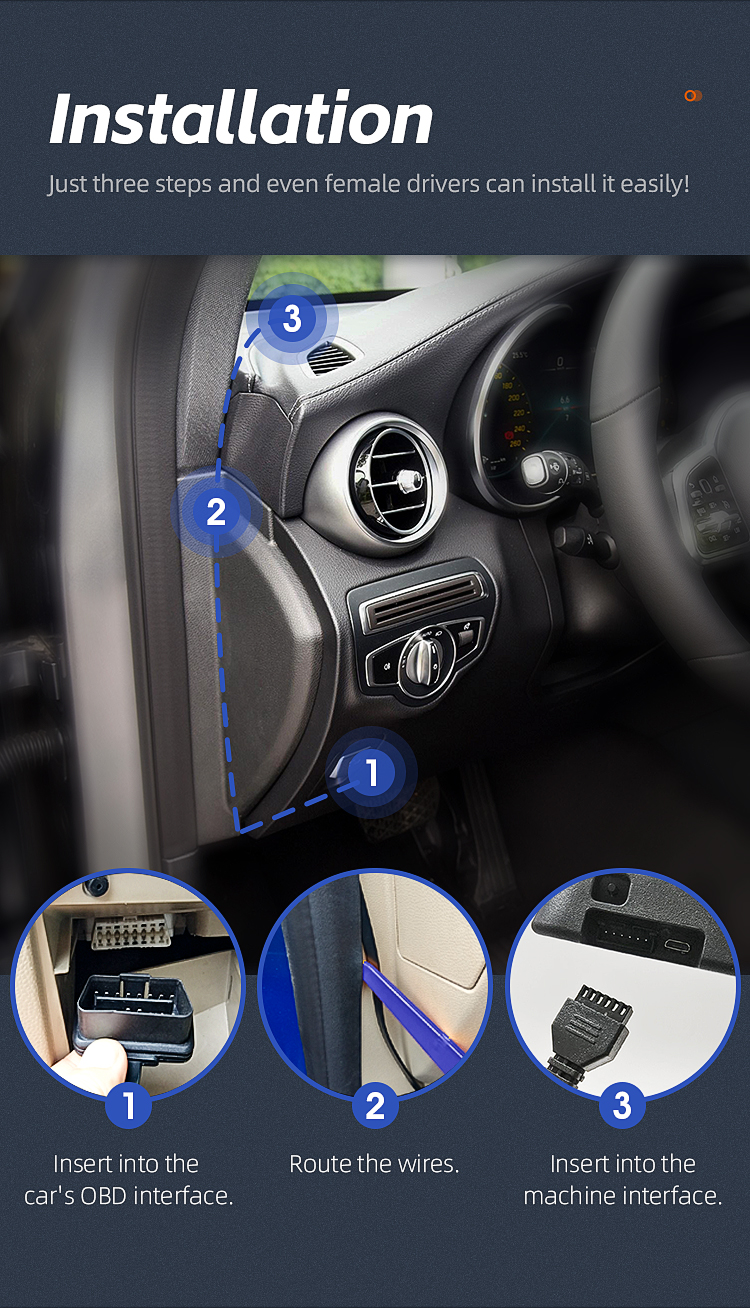 H500 Car HUD display OBD/vehicle speed/RPM/water temperature/voltage