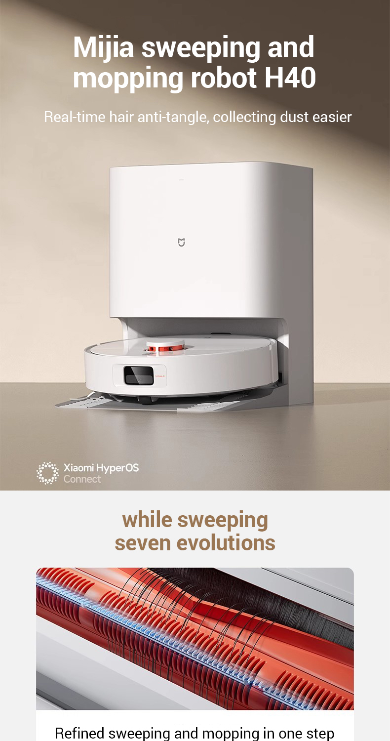 [Malacca stock] Xiaomi Mijia Robot Vacuum Cleaner H40 Automatic Hair