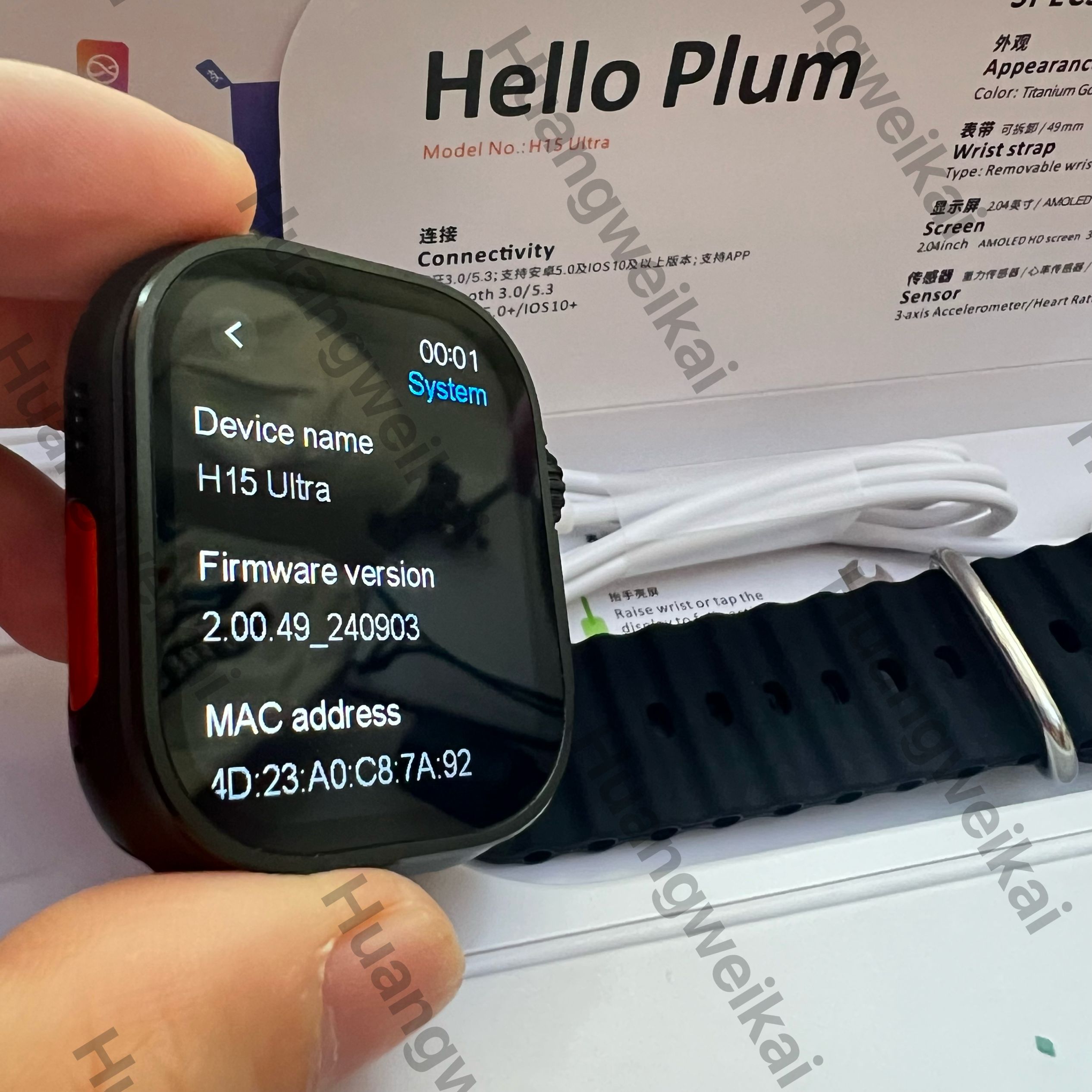 Amoled 2025 H16 ultra TOP Ultra2 HELLO PLUM smartwatch NFC 49mm sports ...