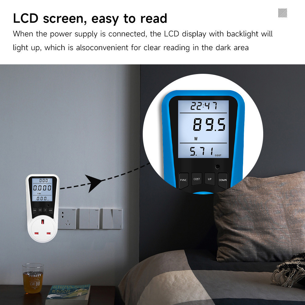 LiLigood Energy Consumption Meter, Rechargeable Electricity Monitor ...
