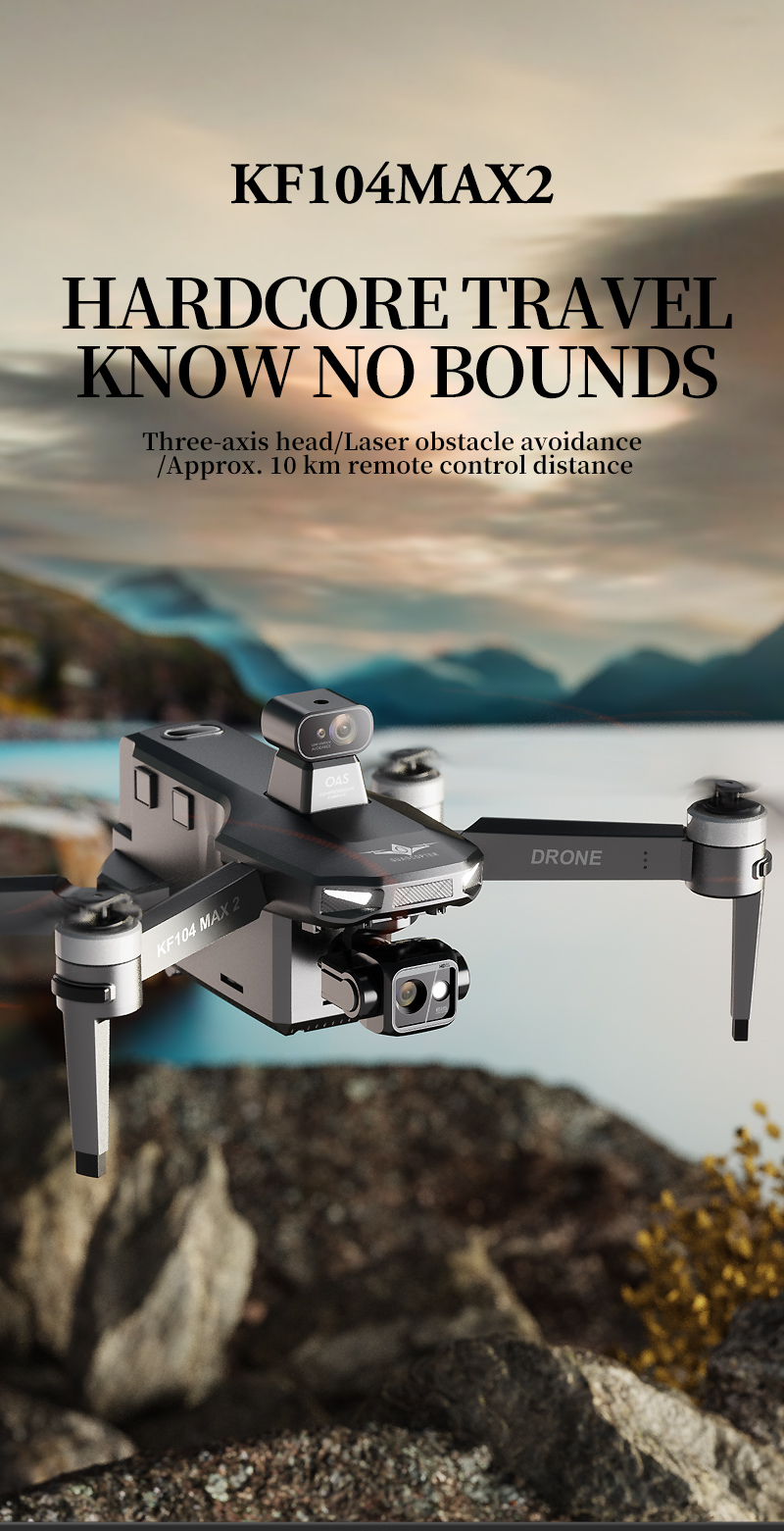 Upgraded KF104 MAX2 Professional Drone With 4K Camera 3-Axis Gimbal ...