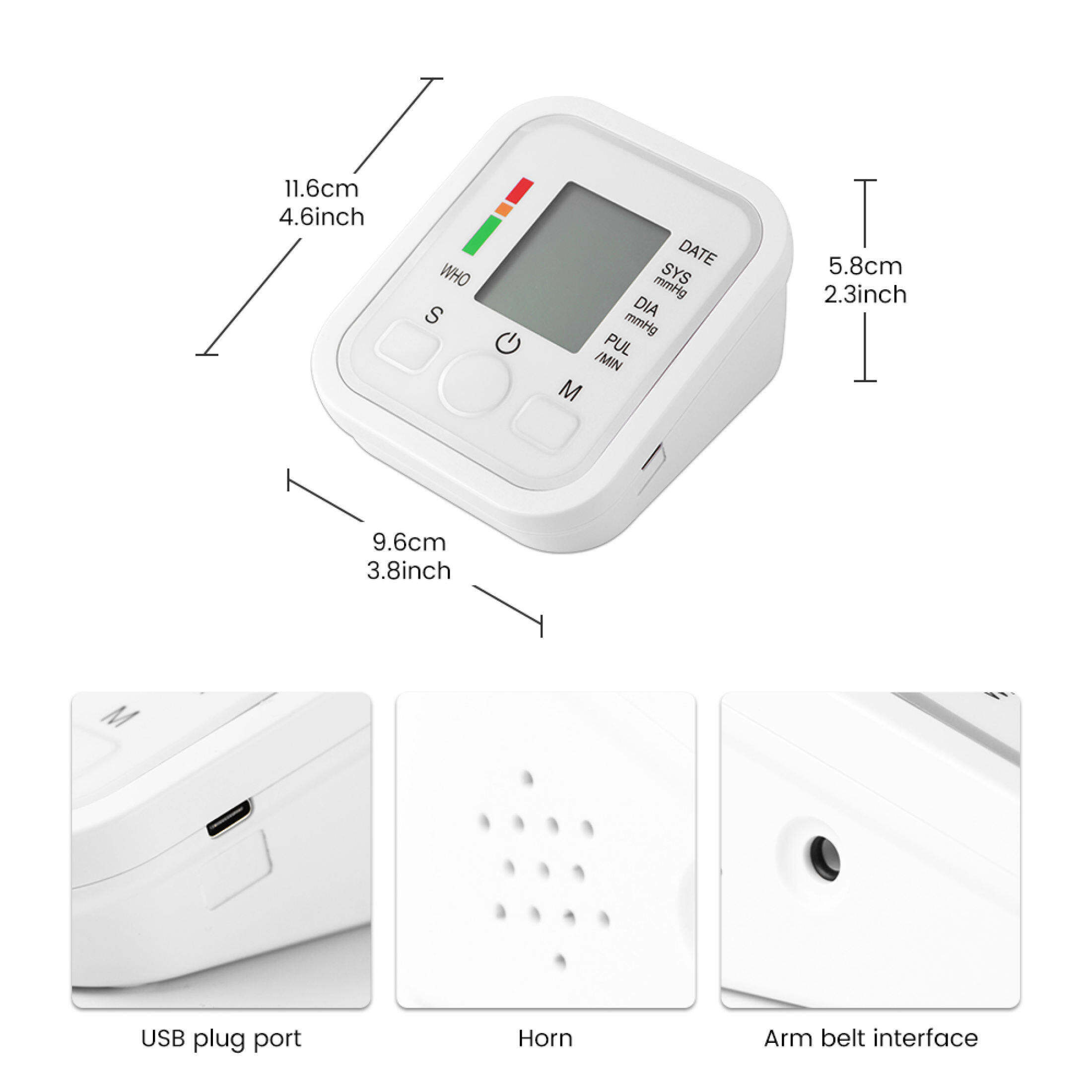 Blood Pressure Monitor Automatic Digital LCD Monitor Arm Blood Pressure