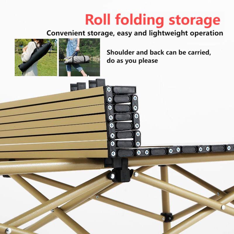 Rollshaped Alloy Material Portable Lifting Adjustable Folding Table