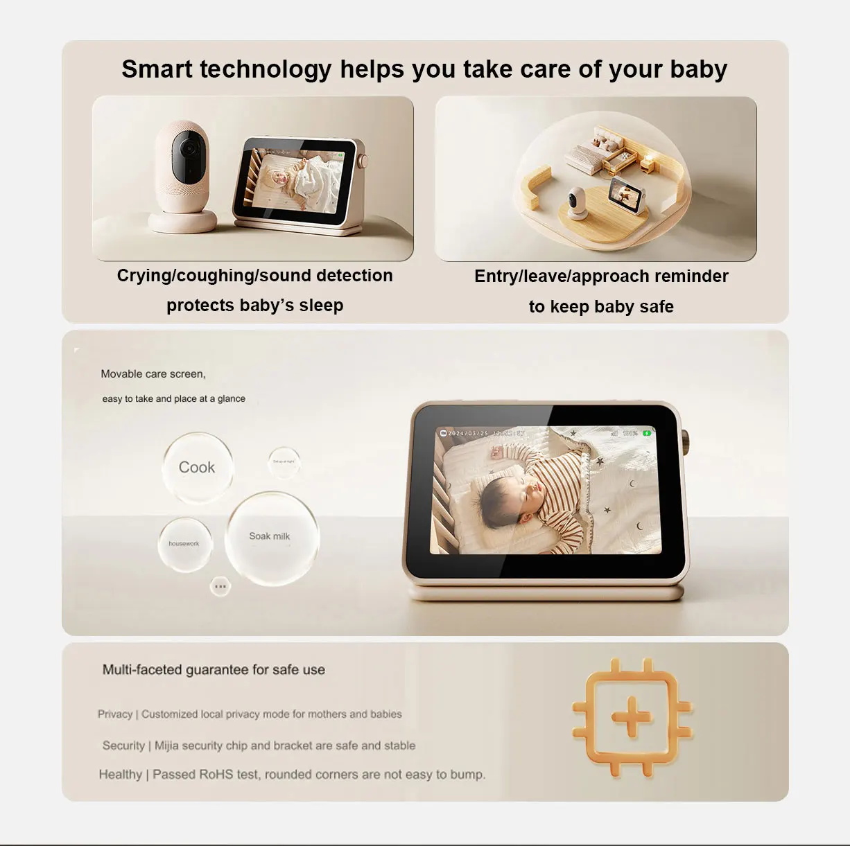 Xiaomi Smart Camera Baby Monitor Twoway Voice Call baby video