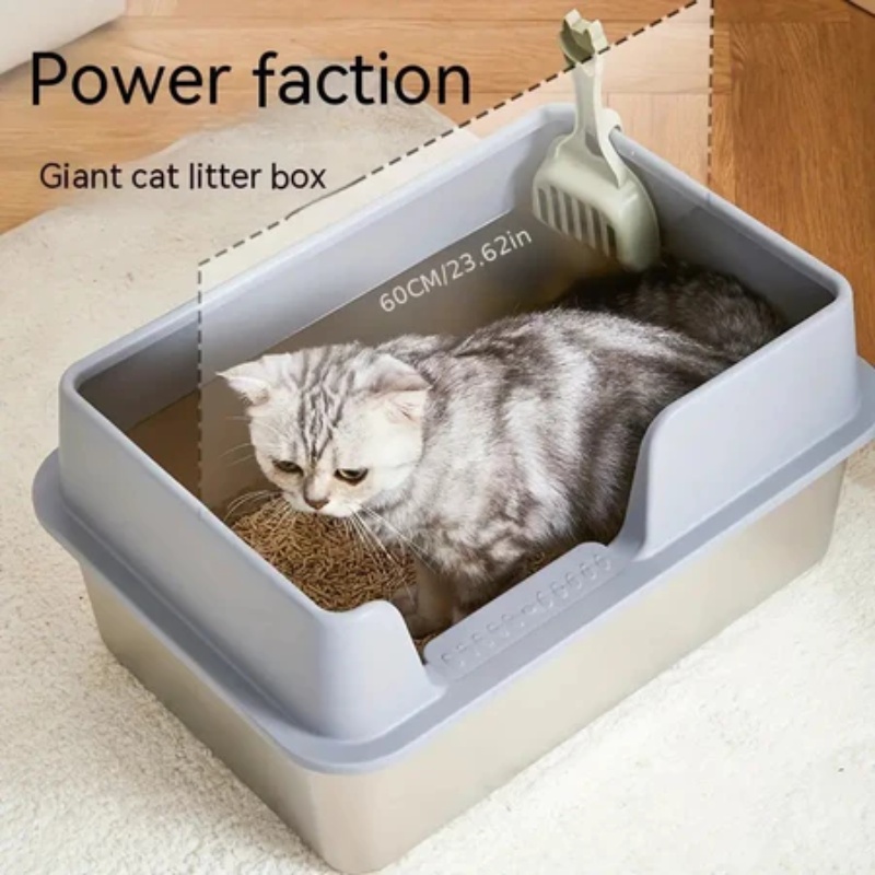 NEW Extra Large size litter box, stainless steel, height 30cm, recessed