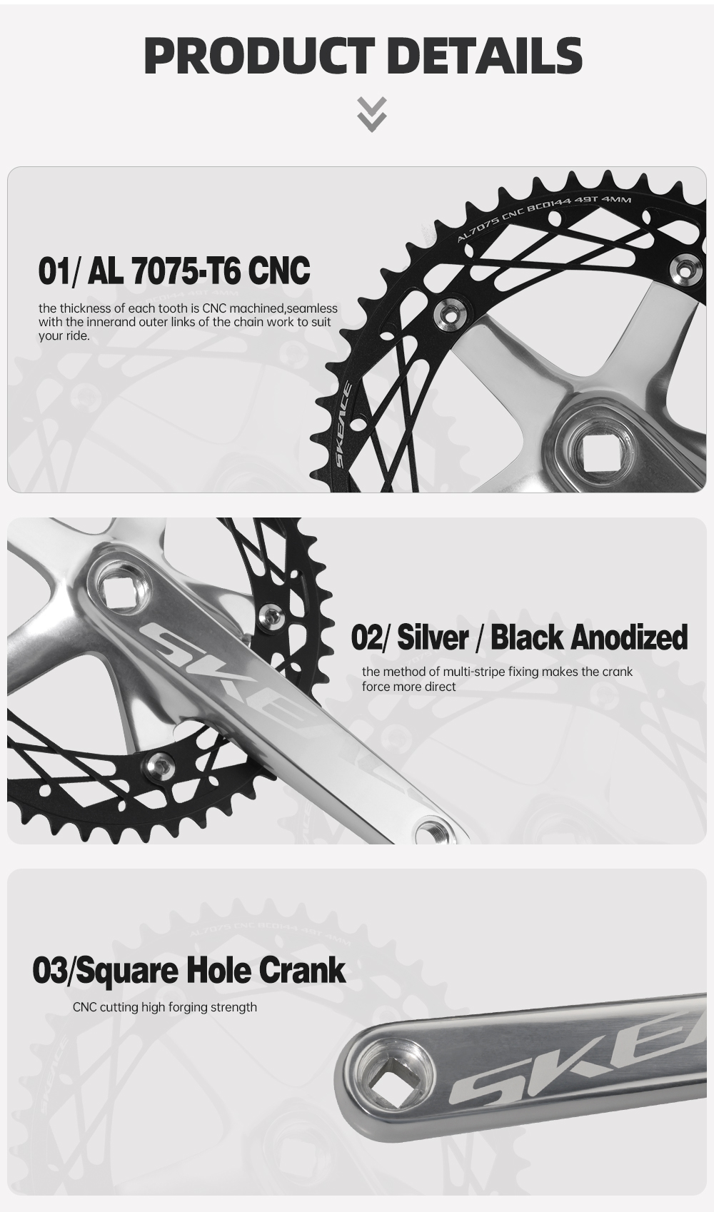 144PCD 車・バイク・自転車 vision track クランク 49t