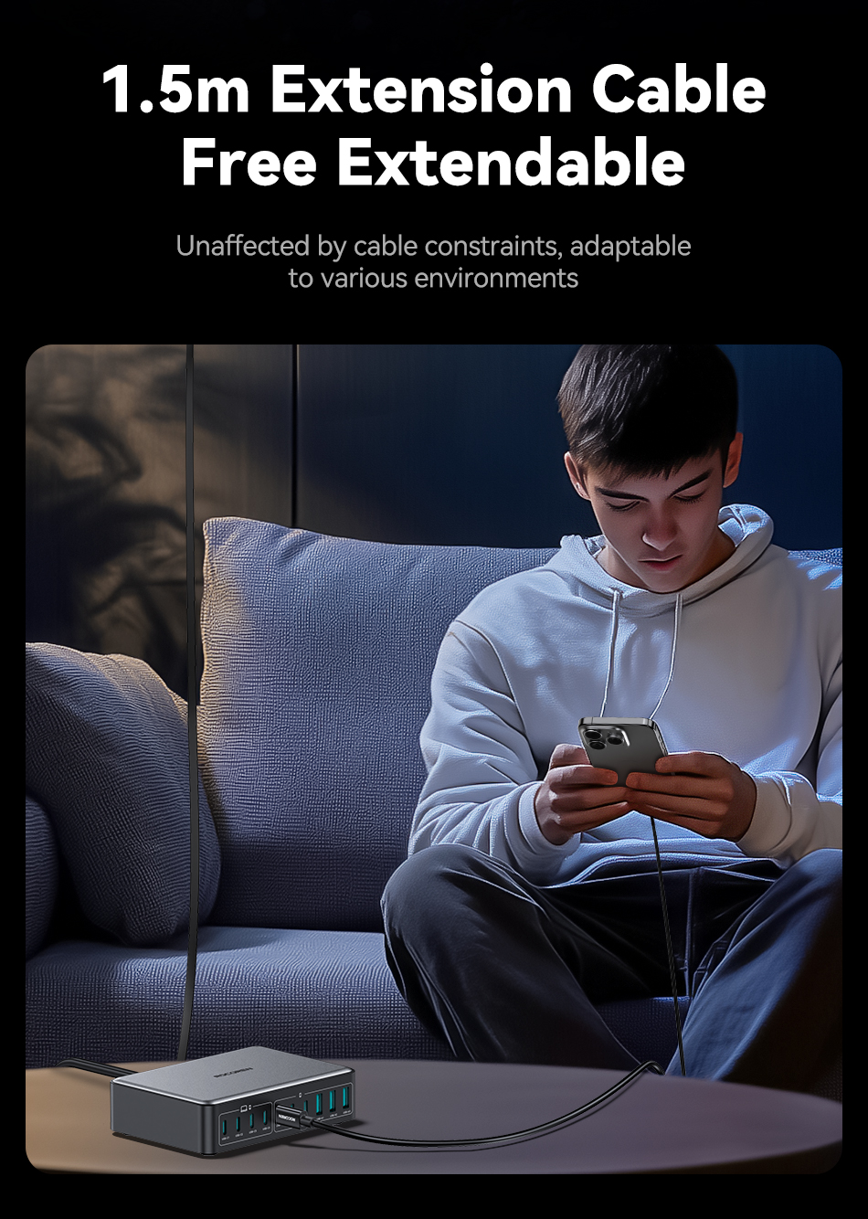 Rocoren 400W 7C+3A Energy Station Series Fast Charging Desktop Charger ...