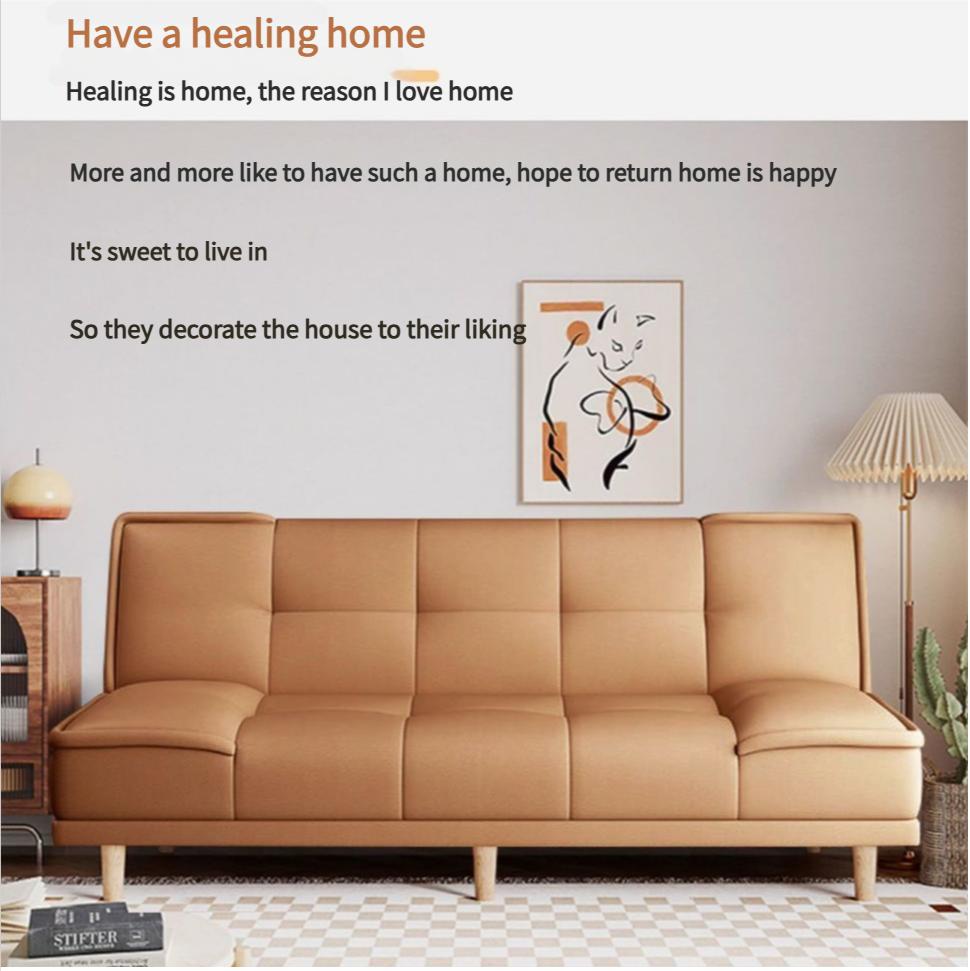 solid wood sofa bed Foldable Sofa Living Room Bedroom 2 / 3 / 4 Seater