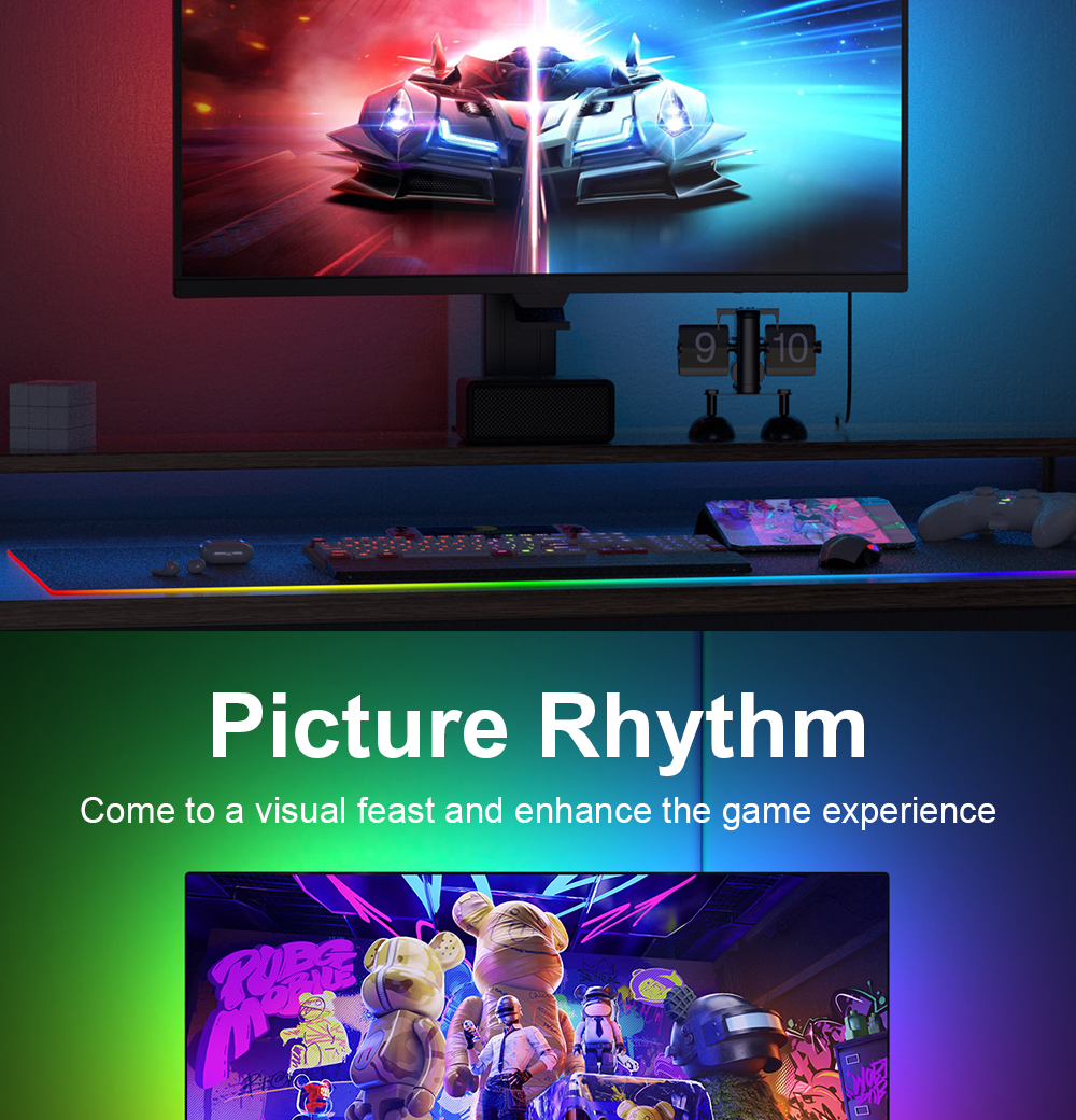 Immersion RGB Computer Screen Synchronization Light Strip, Dream Color ...
