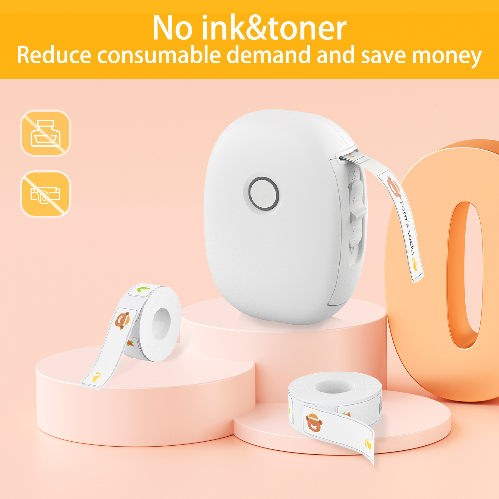 Inkless Thermal Printer L13 Portable Label Printer Bluetooth Wireless ...