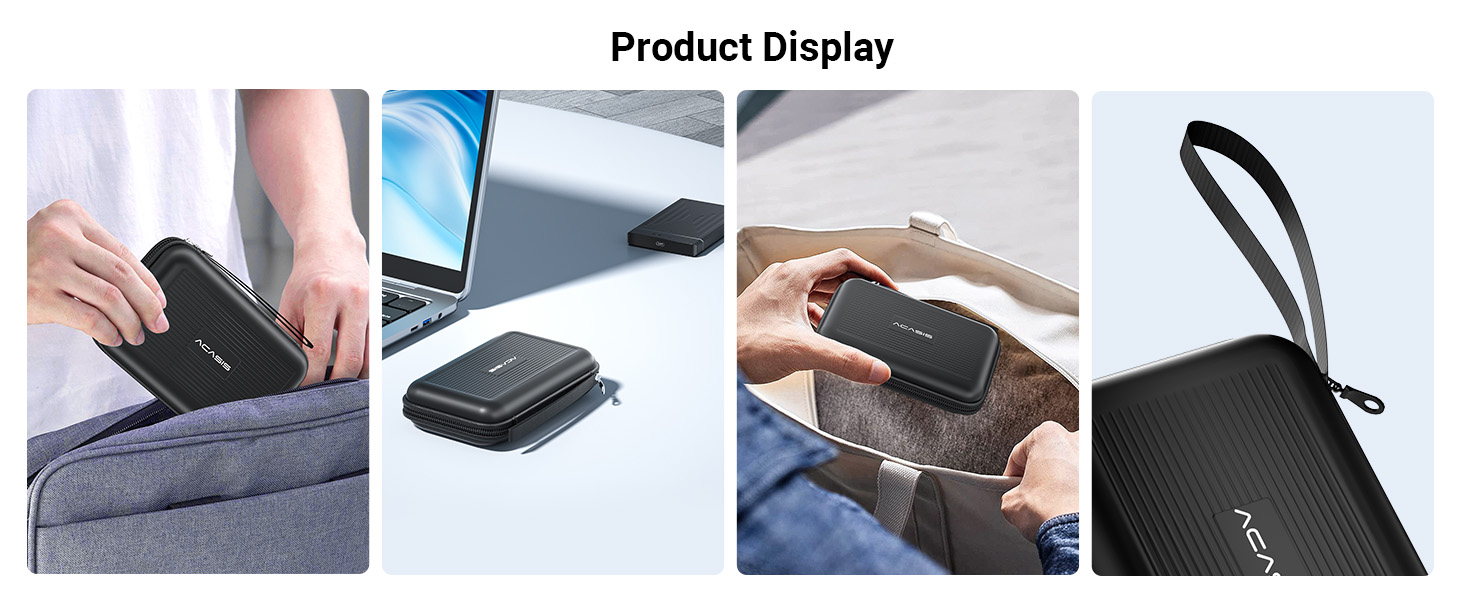 ACASIS New Black/Blue External Hard Drive Protector Bag Enclosure Case ...