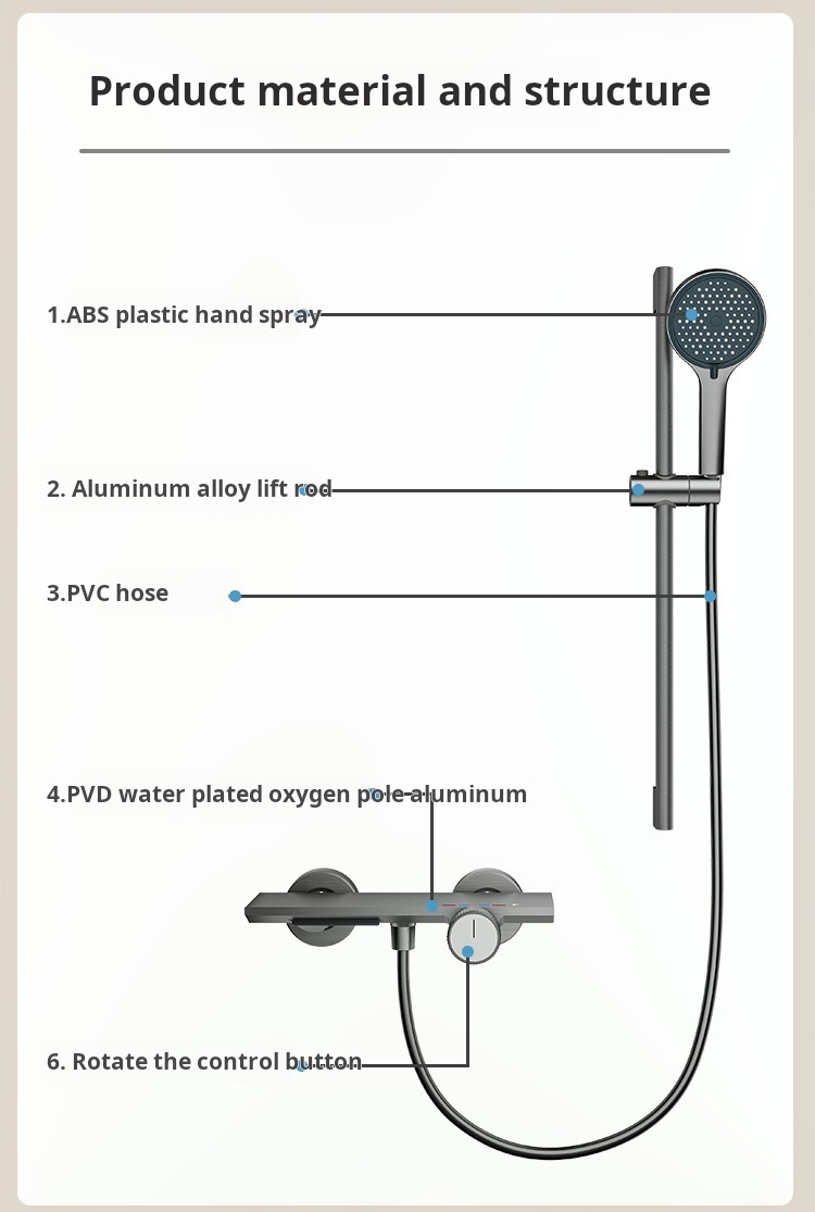 Shower set without top spray small apartment minimalist shower bathroom