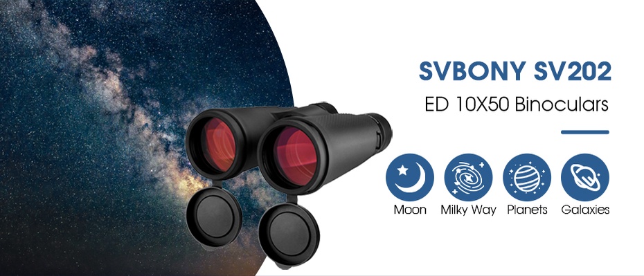 SVBONY SV202 10x50 ED Glass IPX7 Waterproof Binoculars