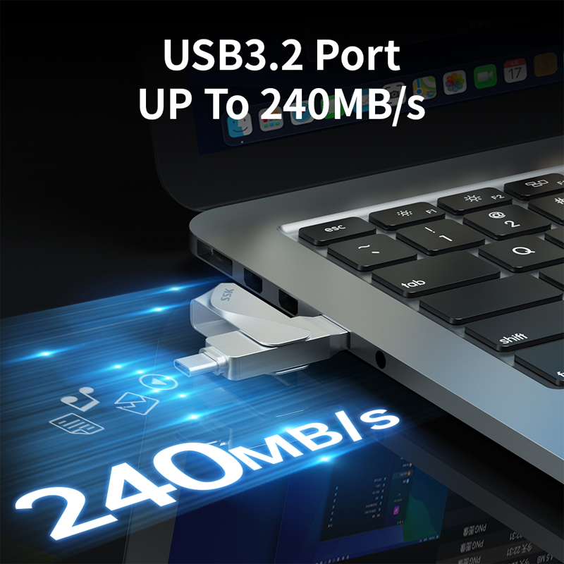 SSK 220MB/s 128GB Flash Drive TYPE C OTG Flashdrive USB3.2 128GB USB C