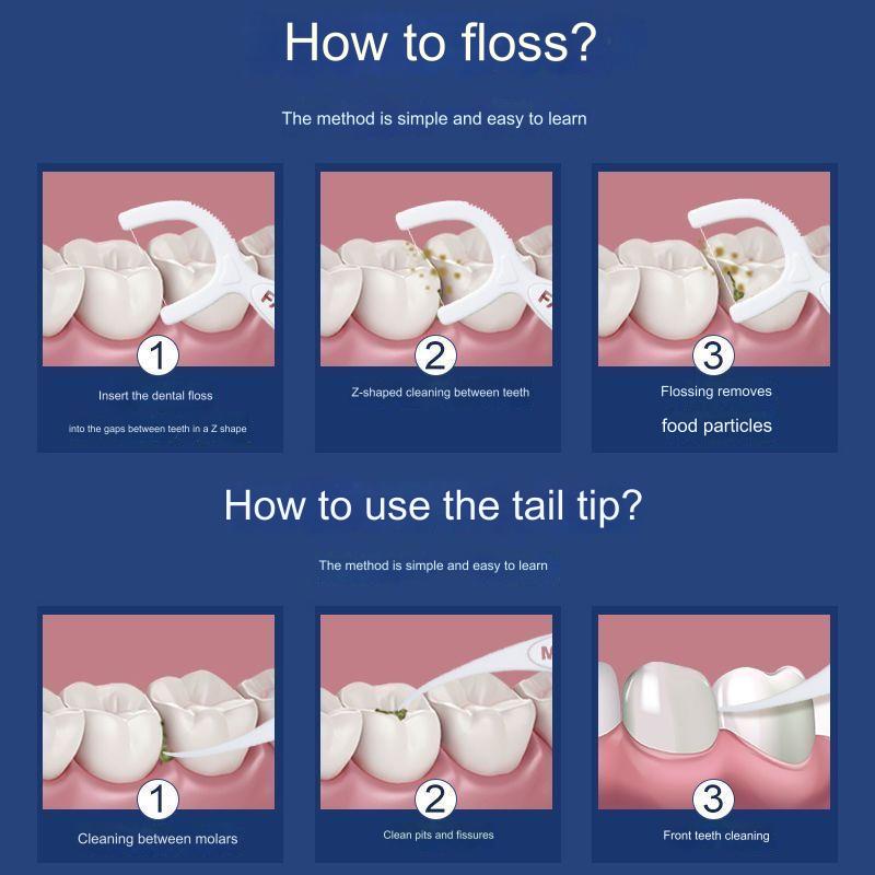 [COD] 100Pcs/Set Teeth Toothpicks Stick Dental Floss Flosser Picks ...