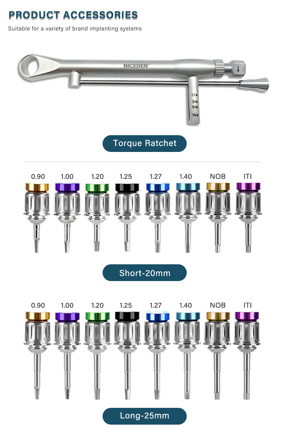 NICEDEN Dental Universal Tools Colorful Restoration Kit Dentistry