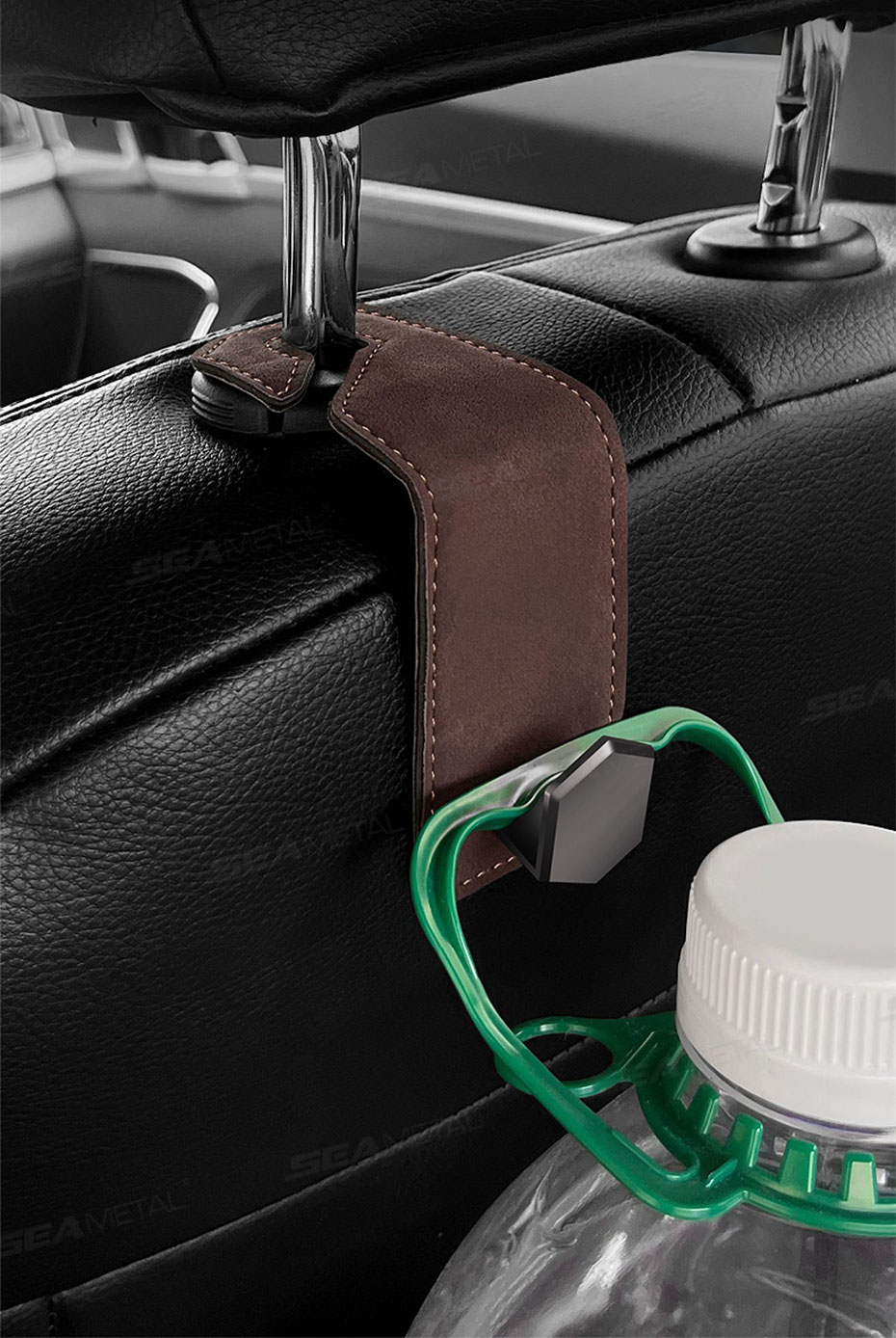 SEAMETAL Car Seat Headrest Hook Universal Hidden Car Hook Suede Metal