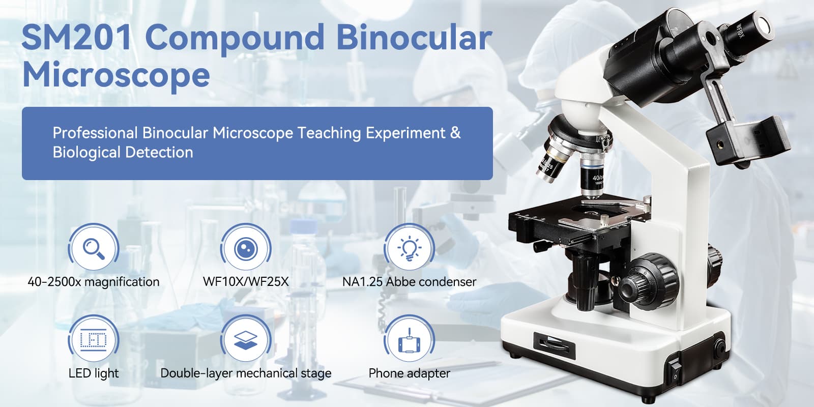 SVBONY Abbe Condenser LED Binocular Compound Microscope SM201 | Shopee ...
