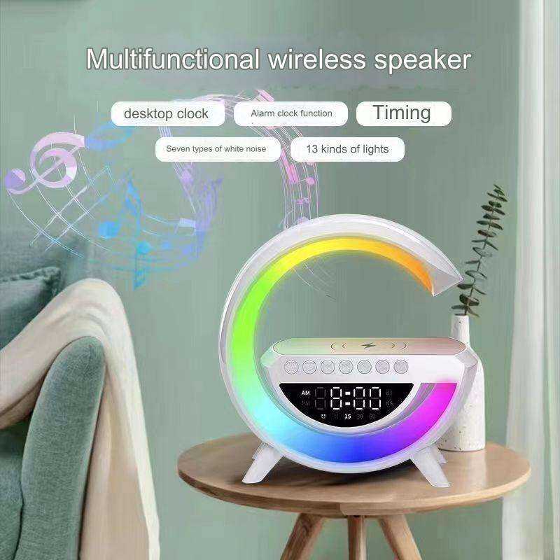 G2E Wireless Speaker, 4 & 1 Bluetooth Speaker Desk Lamp Charger Alarm ...