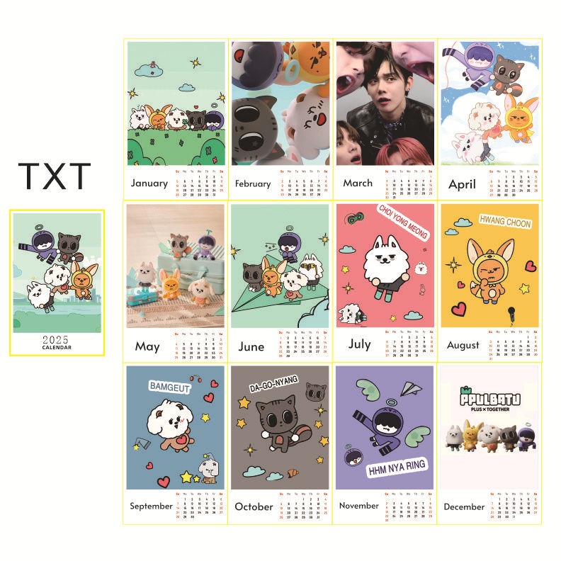 KPOP 2025 Desk Calendar BTS BLACKPINK Stray Kids BINI ATEEZ SEVENTEEN