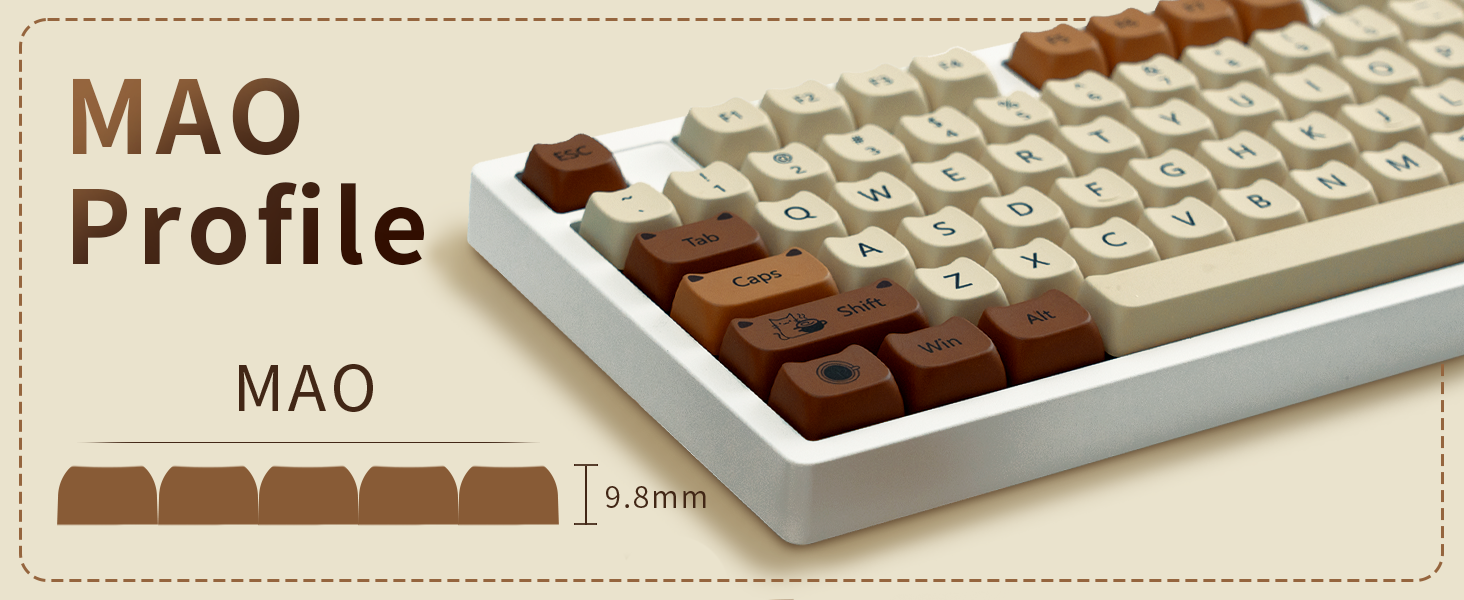 XVX Coffee Cat 141-Key MAO Profile Dye-Sub PBT Keycap | Shopee Malaysia