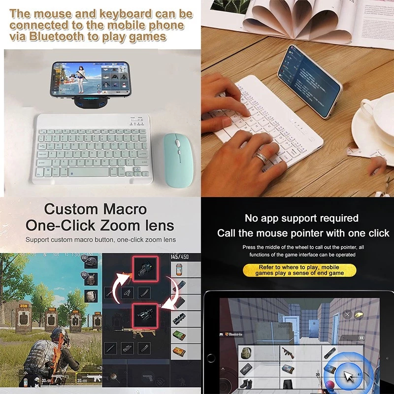 mini 10 Inch bluetooth Wireless Rechargeable Ultrathin Keyboard For ...