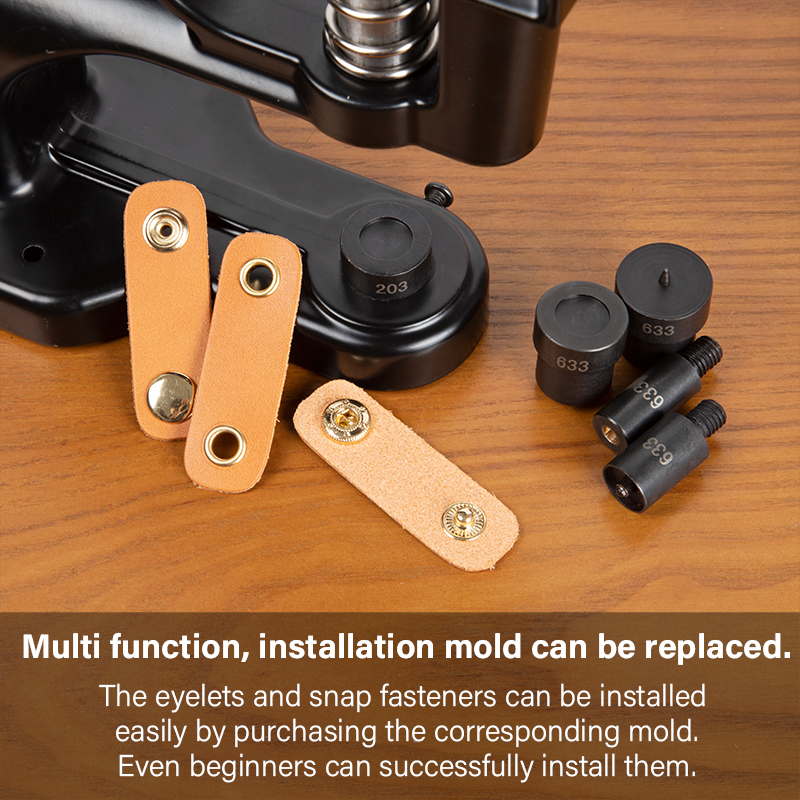 WUTA Hand Pressing Buttons Installation Machine Mold Double Cap Rivets ...
