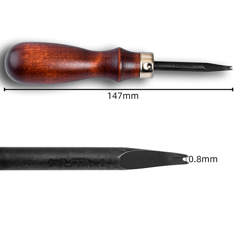 Leather Stitching Chisel Punch Set - 3 Piece Prong Tool For Leather Craft & Embroidery (3.0mm Spacing)