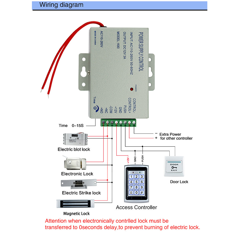 RFID Metal Access Control EM Card Reader Keypad with 10 EM4100 keyfobs ...