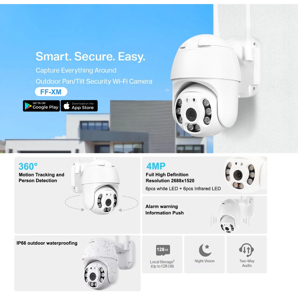 Upgrade IP Camera CCTV Camera WiFi Security Cam Outdoor Waterproof ...