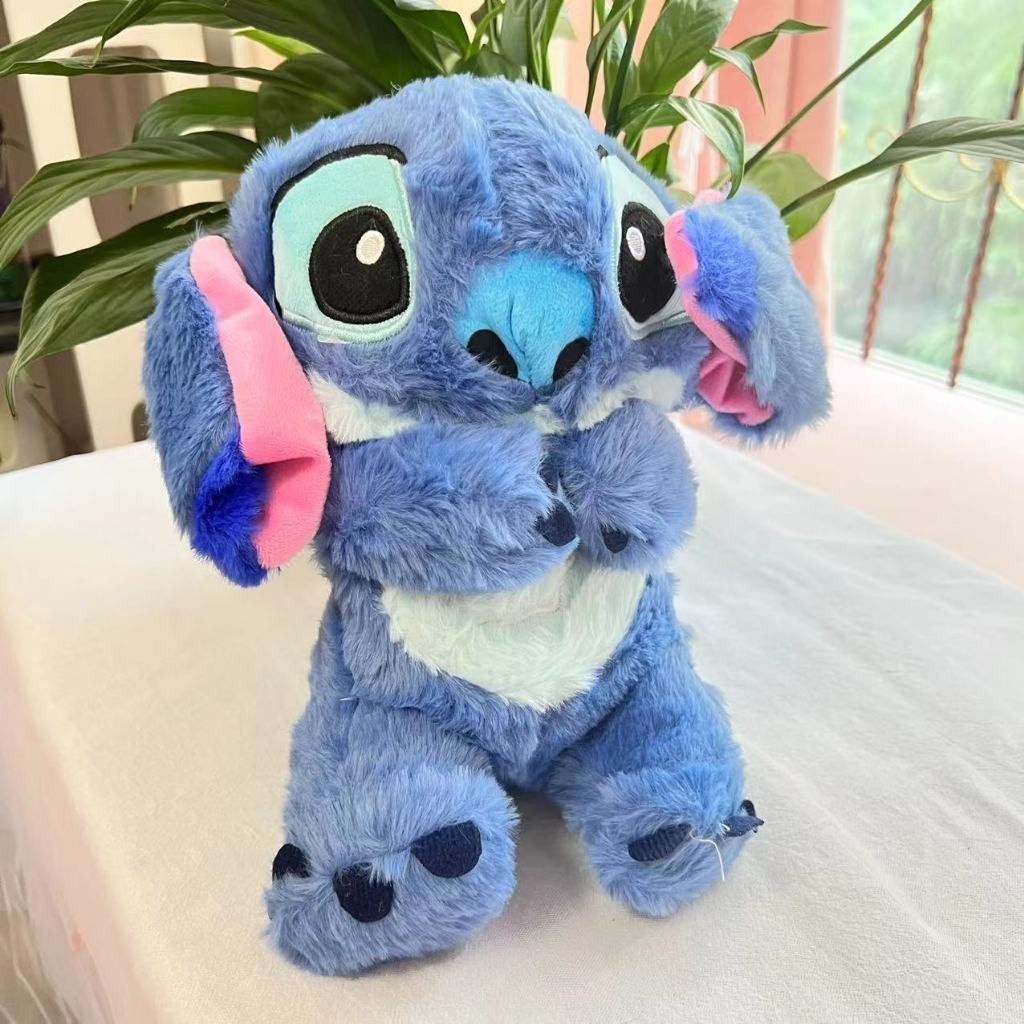 32cm Disney Plush Stitch Soft Doll With Musical Lighting Baby Sleep 