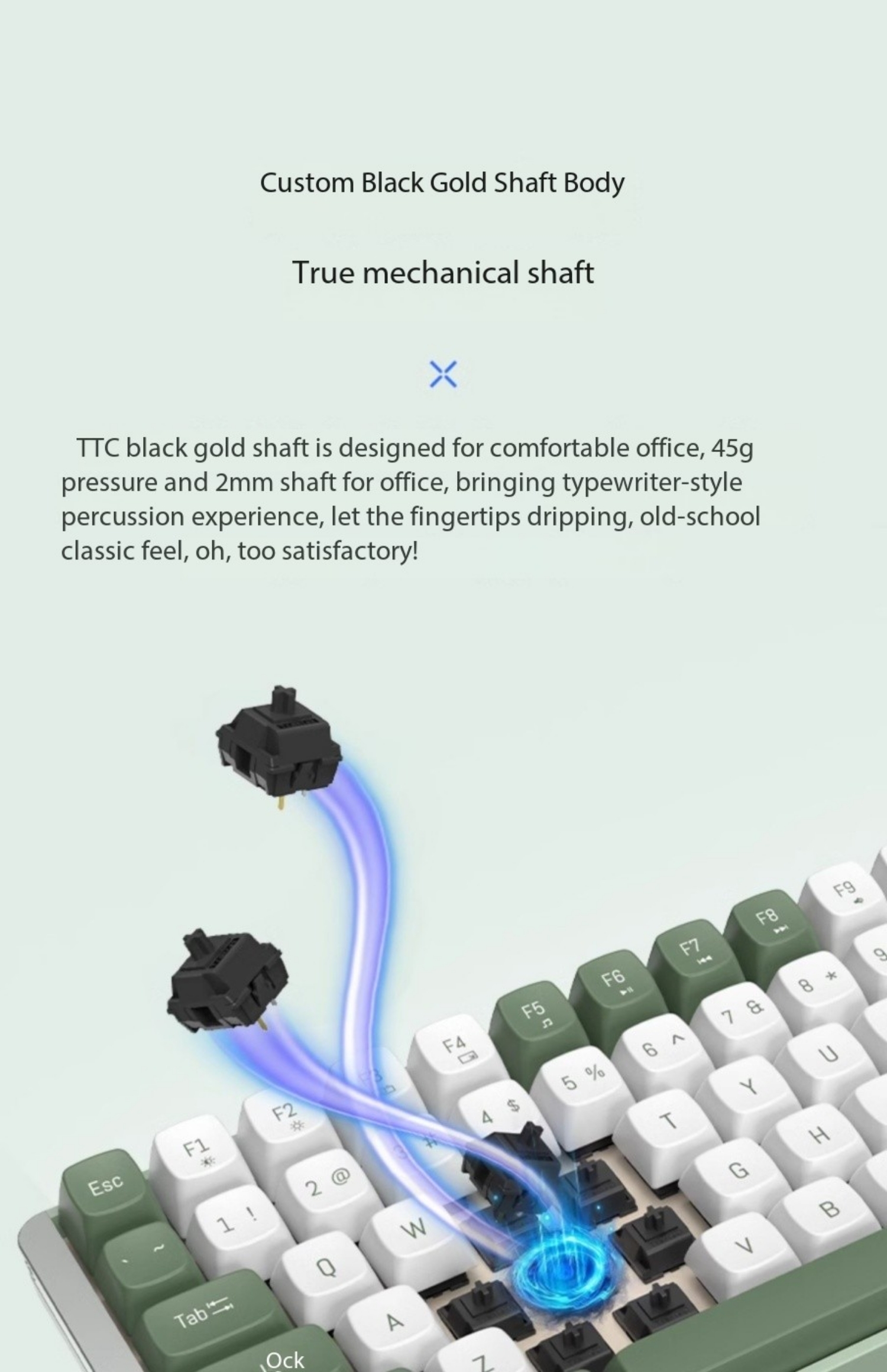 AUSDOM Hola111 Wireless Mechanical Keyboard and Mouse Set Office