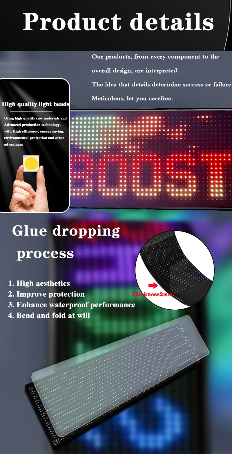 5V USB RGB LED Matrix Pixel Panel LED Car and Shop Sign Animation DIY ...