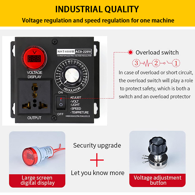 Motor speed regulator 220V 4000W regulating voltage regulator variable ...