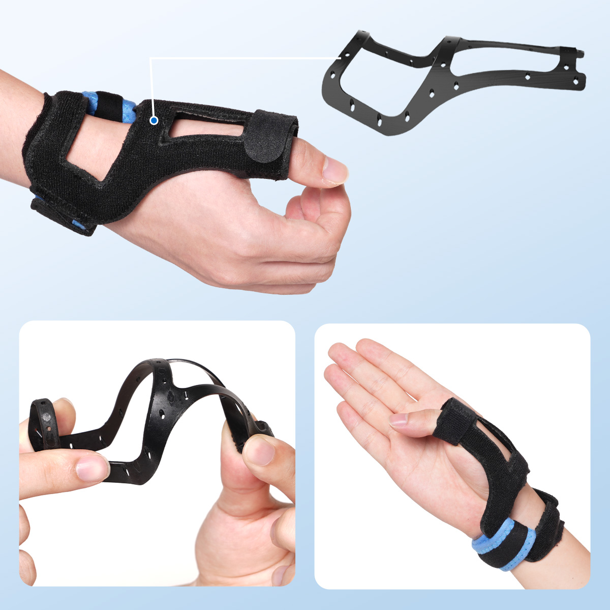 VELPEAU Thumb Splint Reversible Wrist & Thumb Spica Splint, CMC Support ...