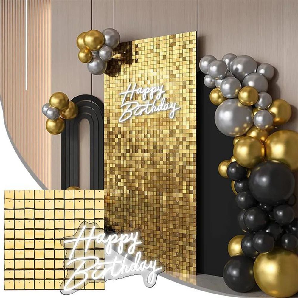 AOPHEKM Sequin Backdrop, Glitter Square Baby Shower Sequin Panel Wall ...