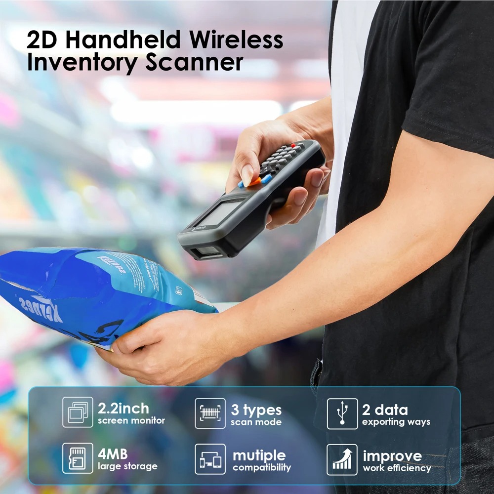 Eyoyo Portable 1D 2D QR Code Scanner Handheld Data Collector With 2.2 ...
